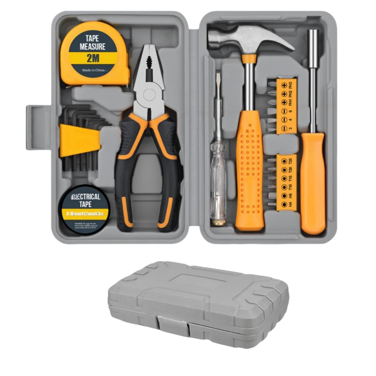 54pc Tool Set General Household Toolkit with Toolbox Storage Case, Pink Home & Office DIY Tool Kit Set, Essential Hand Tools Included for Basic Repairs, Maintenance & Home Improvement Projects — view 9