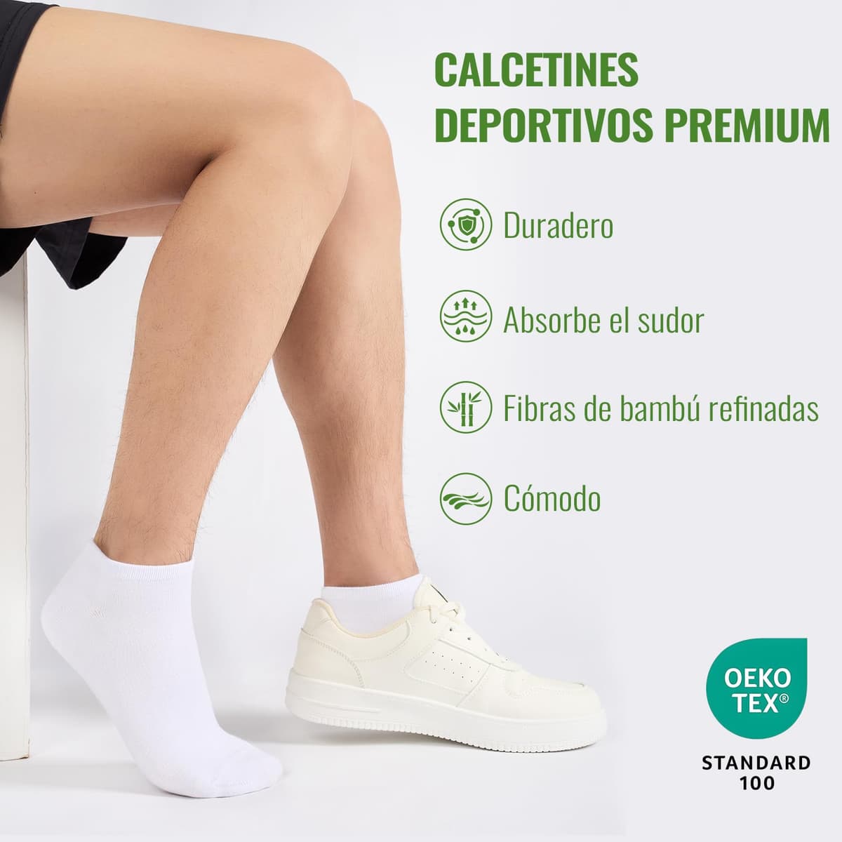 10/20 Pares Calcetines Tobilleros Hombre Mujer De Bambú – Calcetines Cortos Hombre Verano, Absorción Humedad, Ultra Suaves, Transpirables, Anti-Sudor, Negro | Blanco | Gris | Azul — view 7