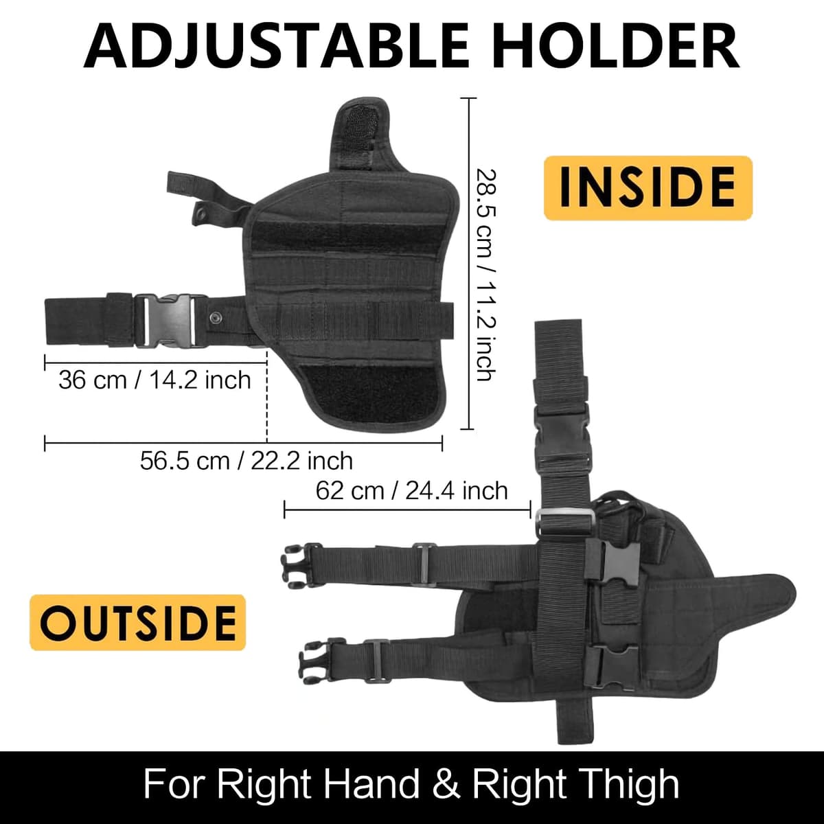 Funda Táctica para Pierna, Funda para Muslo, Funda para Pistola Militar para Exteriores, Funda para Pistola de Nailon 900D, Arnés de Pierna Ajustable para Pistolas Glock Grandes y Medianas — view 5