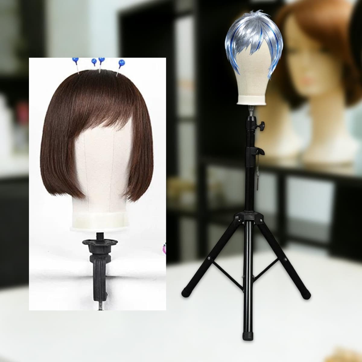 MERIGLARE Cabeza de maniquí Modelo Blanca Resistente con Soporte para Pelucas, para estilizar Gafas, exhibir Sombreros y secarlos, 23 Inch — view 5