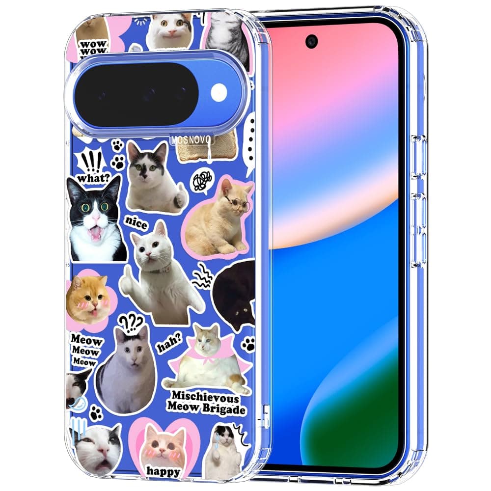 MOSNOVO Case for Google Pixel 9 & Pixel 9 Pro, [Buffertech 6.6ft Military-Grade Drop Protection] [Anti Peel Off Tech] Clear TPU Bumper Phone Case Cover Design - Eucalyptus — view 23