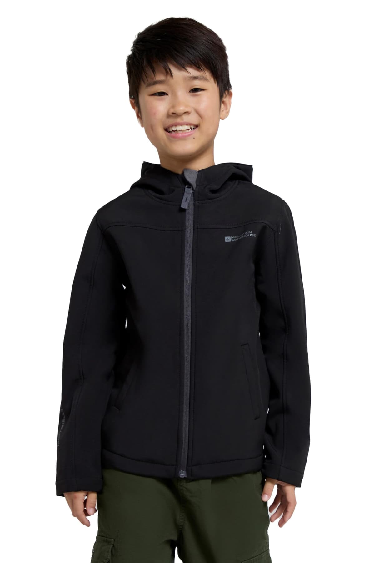 Mountain Warehouse Exodus Kids Softshell Jacket - Breathable, Wind & Water Resistant, Fleece Lined Coat, For Boys & Girls - Best For Sping Summer & Hiking