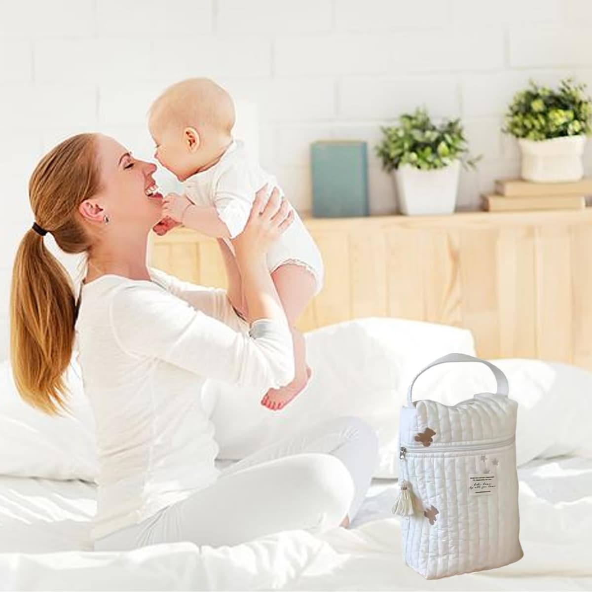 Travel Diaper Case - Zipper Diaper Bag Organizer | Lightweight Cotton Fabric Cloth Storage Bag With Easy Access, Outdoor Bag Organizer For Gl — view 3