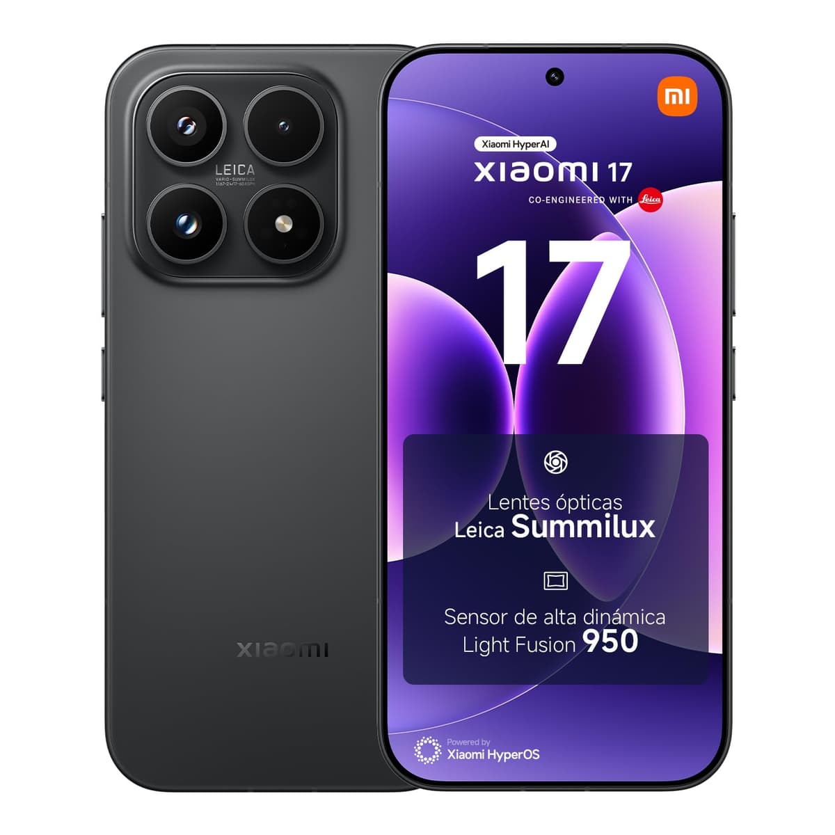 XIAOMI 17 - 12+512GB Smartphone, Leica Summilux Optical Lenses, Snapdragon 8 Elite Gen 5, 6.3" CrystalRes OLED Display, 100W HyperCharge, Charger Not Included, Black (ES Version)