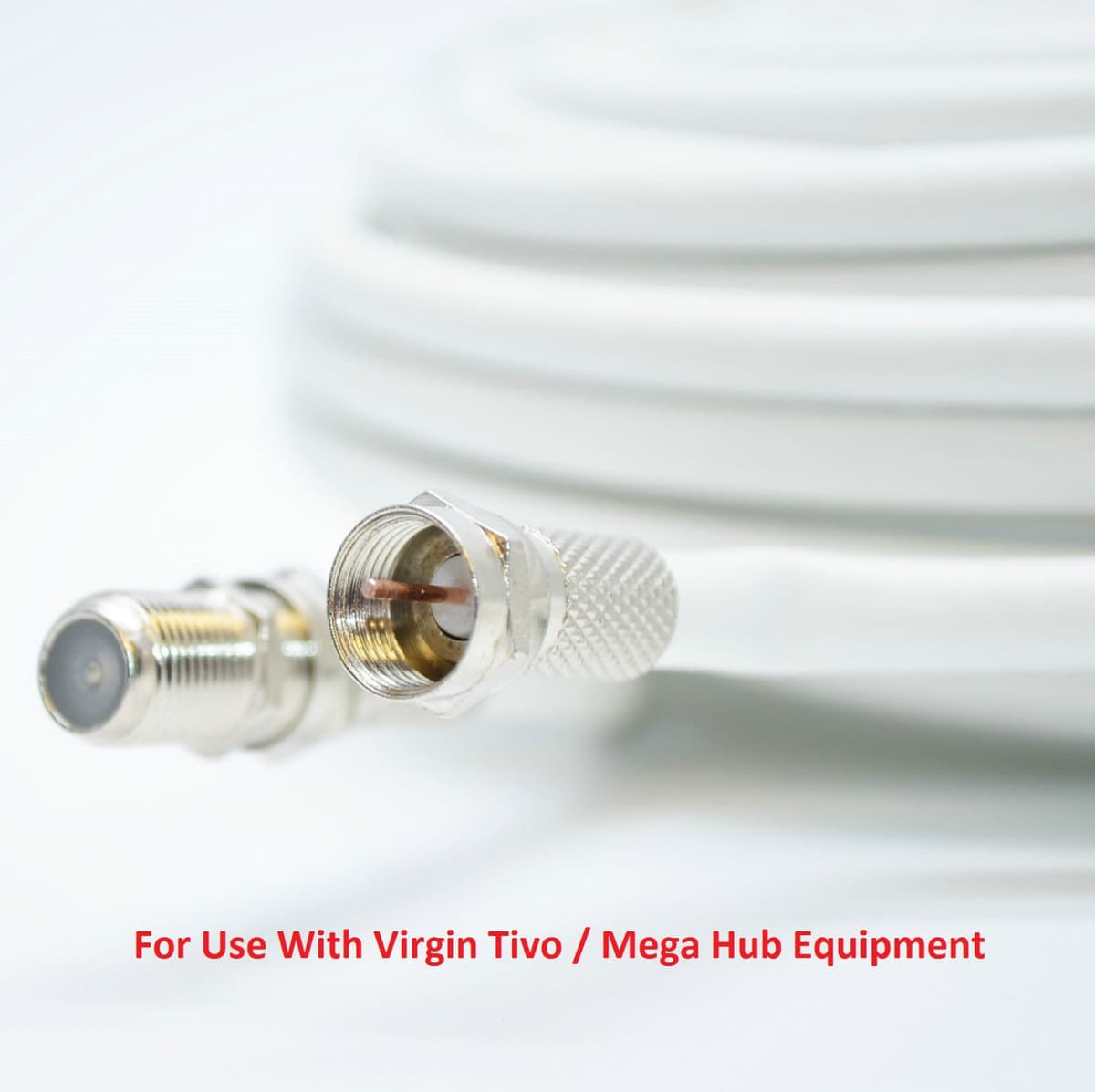 3M White Coax Cable For Virgin Media, Sky TV, Broadband Extension and Tivo & Superhub (3M, WHITE) — view 2