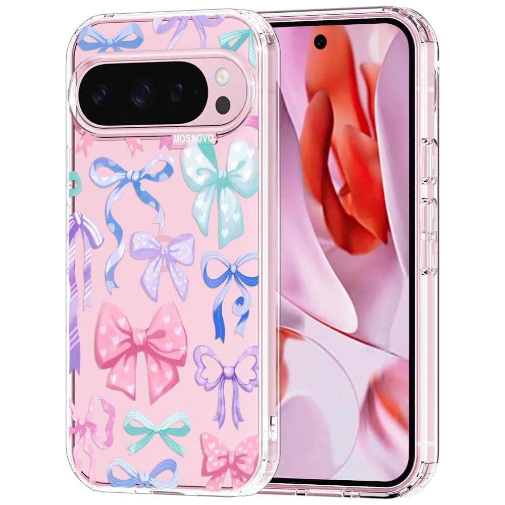 MOSNOVO Case for Google Pixel 9 & Pixel 9 Pro, [Buffertech 6.6ft Military-Grade Drop Protection] [Anti Peel Off Tech] Clear TPU Bumper Phone Case Cover Design - Eucalyptus — view 46
