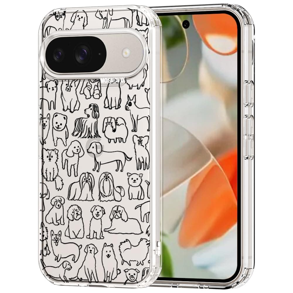 MOSNOVO Case for Google Pixel 9 & Pixel 9 Pro, [Buffertech 6.6ft Military-Grade Drop Protection] [Anti Peel Off Tech] Clear TPU Bumper Phone Case Cover Design - Eucalyptus — view 29