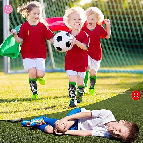 Shin Guards Soccer Youth Kids - Shin Guard for Boys Girls Teenagers 2-18 Years Old - Football Shin Pads Protection Equipment with Adjustable Straps - Black, XS — view 5