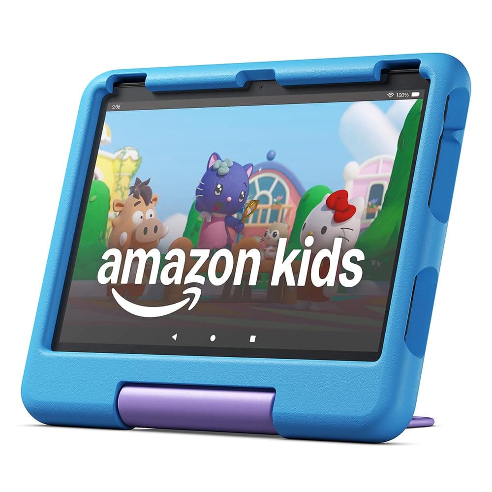 Amazon Fire HD 10 Kids tablet (newest gen) | ages 3–7, includes ads-free books, games, apps and videos that children love, 10.1" brilliant screen, parental controls, 2-year worry-free guarantee, 32 GB — view 2