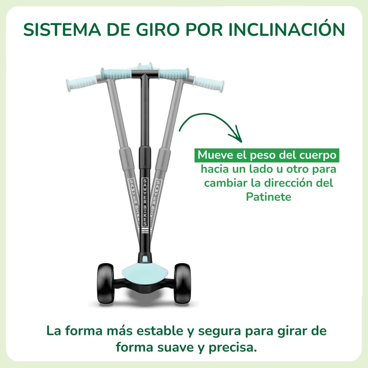 Sawyer Bikes - Patinete Ajustable Ruedas LED - Niños 2 a 8 Años — view 5