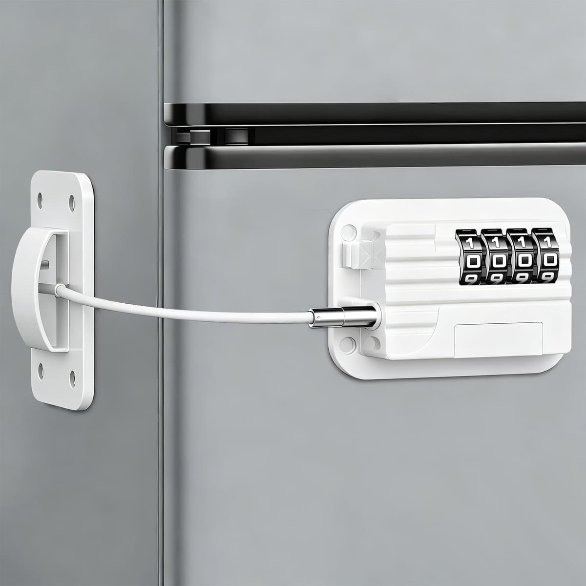 flintronic Candado Nevera con Codigo para Bebés y Adultos, Cerraduras para Figorífico con Código, Cierre de Seguridad Autoadhesiva para Refrigeradores, Taladrar, Frigorífico,Armarios,Ventana-Blanco