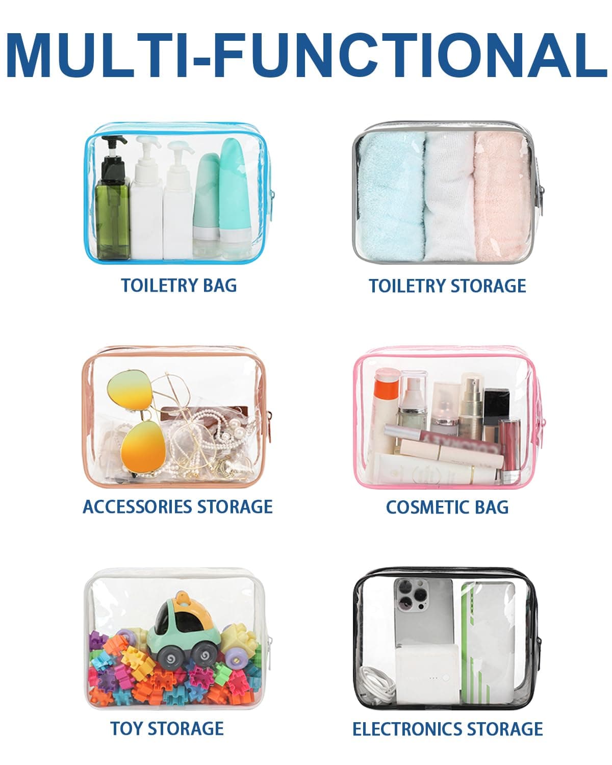 MOCOCITO Neceser Transparente con 8 Botellas de Viaje (MAX.100ml) y 1 Bolsa de Vuelo para Líquidos (20x20 CM,1L), Bolsa de Cosméticos Impermeable para Hombre y Mujer — view 7
