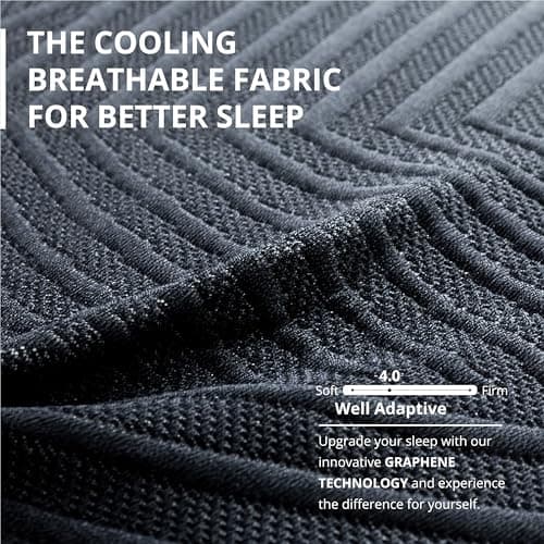 MLILY EGOHOME 14 Inch King Size Memory Foam Mattress for Sleep, Pressure Relief Cooling Copper Gel Bed in a Box, Foam Made in USA, CertiPUR-US Certified, Medium Plush, 76x80x14 Black — view 2