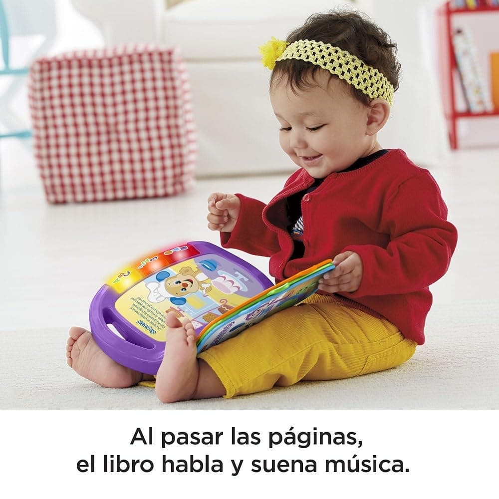 Fisher-Price Ríe y Aprende Libro Interactivo de Aprendizaje Cancionero, Juguete con Luces y Sonidos para bebé +6 Meses, versión español (FRC69) — view 3
