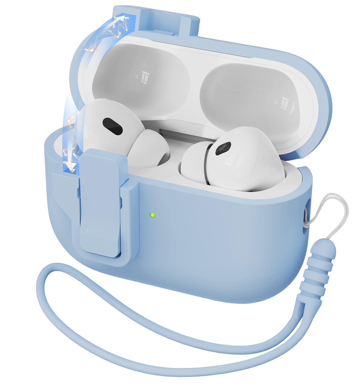 R-fun Funda para AirPods 4 con Kit de Limpieza, Case de Silicona Suave con Llavero, Funda Protectora Completa para Hombres y Mujeres, Compatible con Apple Latest Airpods 4th, Rojo — view 20