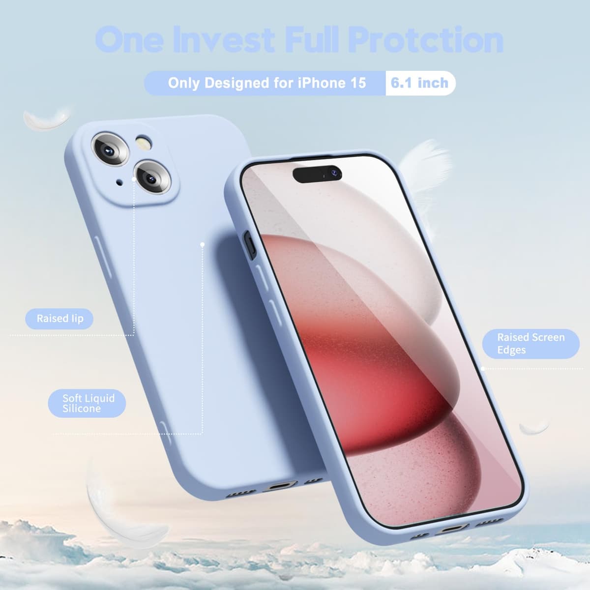 oakxco for iPhone 17 Pro Max Phone Case Liquid Silicone, Cute Thin Slim Grip Soft Rubber Gel for Women Men, Smooth Matte TPU Plain Solid Color Girly Simple Case with Camera Cover, Light Pink — view 276