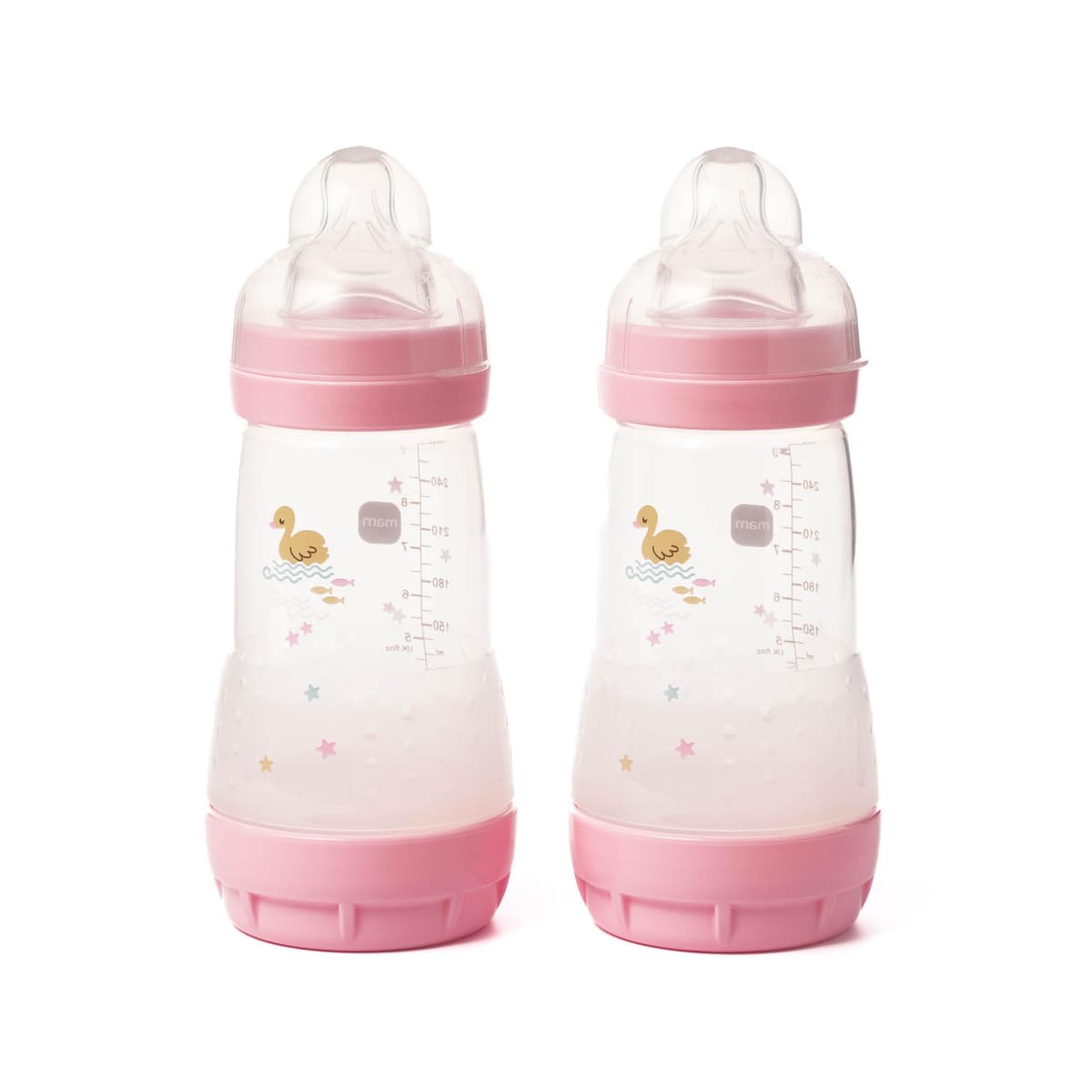 MAM Easy Start Anti-Colic Baby Bottles | 2 Pack (2 x 260ml) | Self-Sterilising Baby Milk Bottle | Medium Flow MAM Teat Size 2 | Newborn Essentials | Linen (Various Designs) — view 14
