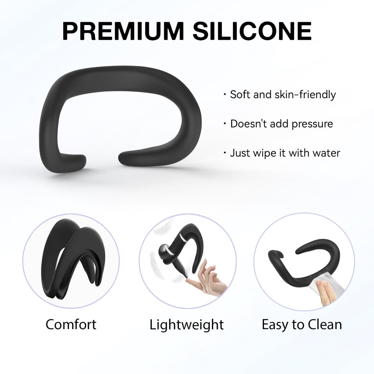 APEXINNO Silicone Face Cover for Meta Quest 3 Facial Interface, Face Pad Cushion for Oculus Quest 3 Accessories, VR Face Mask, Sweatproof — view 3