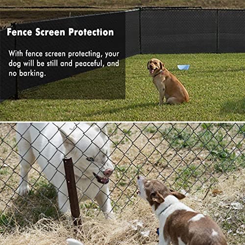 UPGRADE Privacy Screen Fence 5' x 50' Commercial 170GSM 90% Visibility Blockage Fence Panel with Brass Grommets Heavy Duty Perfect for Outdoor Backyard-Black — view 5