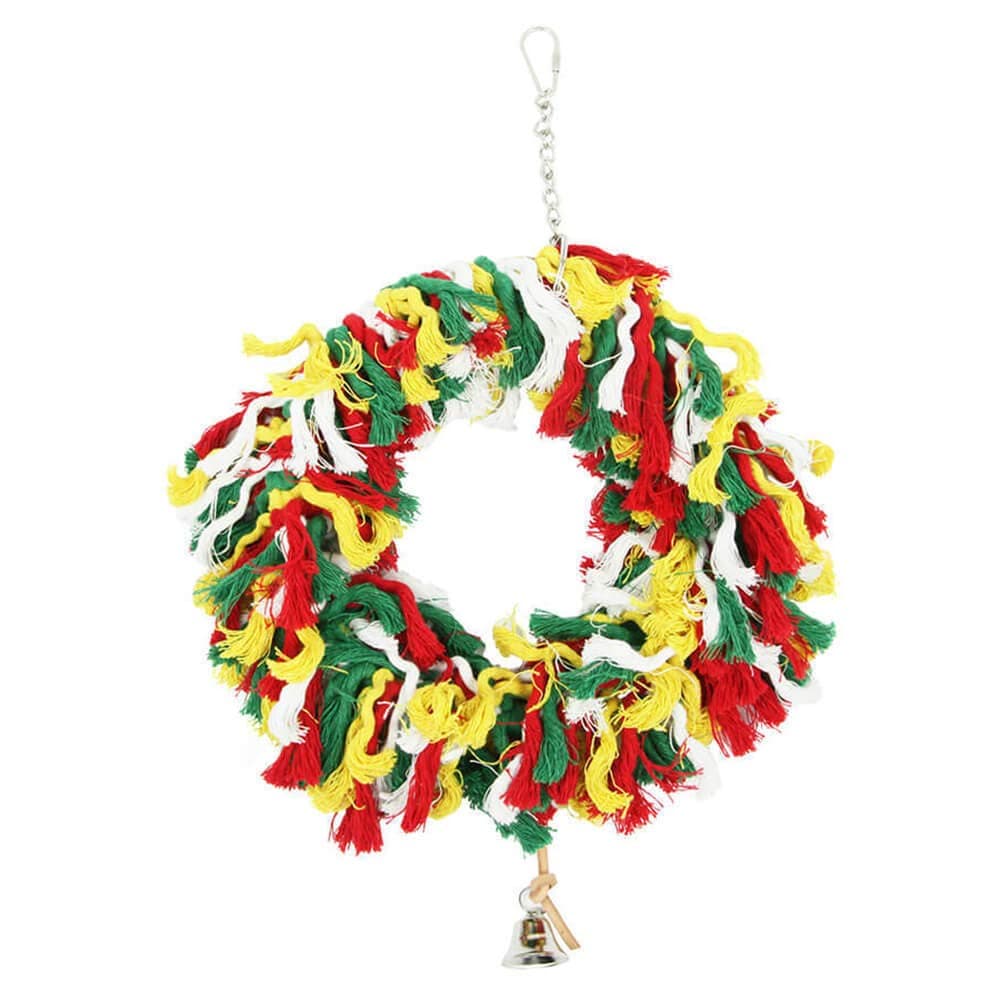 PARROT ESSENTIALS Sanded Nail Arch Swing Perch with Cotton Rope - Medium Parrot Toy Nest Swing for Nail Trimming - Wooden Bird Perch for African Grey, Amazon, Cockatoo - Pet Swing for Birdcage — view 12