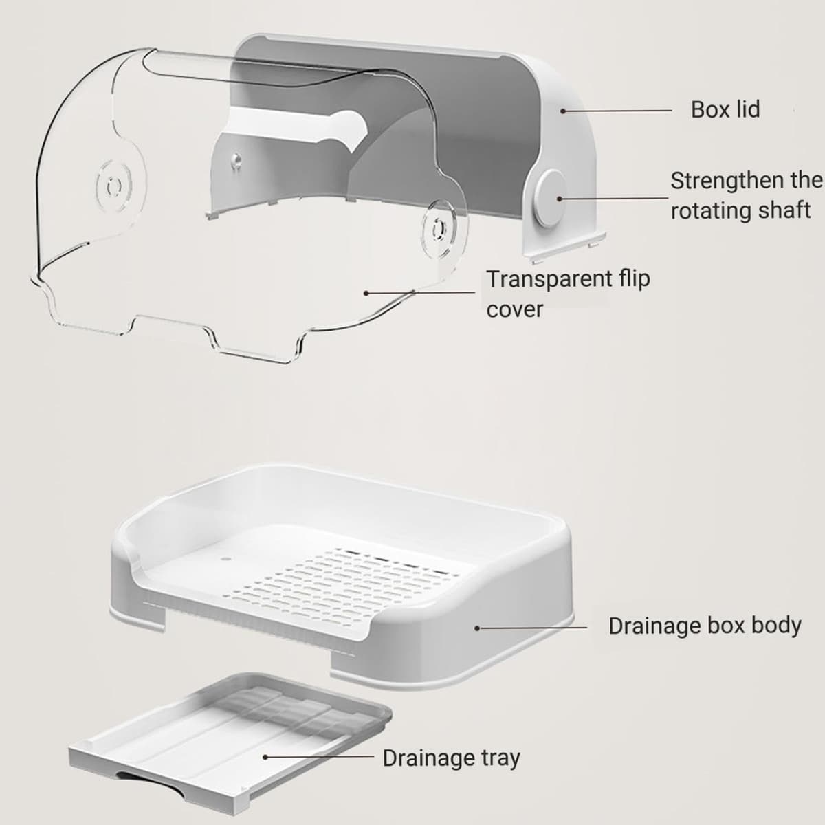 Dustproof Bottle Storage, Tod-dler Bottles Storage Box, Ba-by Bottle Drying Rack With Cover, Removable Holder Nursery Container, For Pacifier Dish Cup Tod-dler Cutlery — view 3