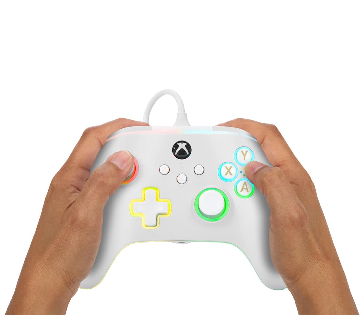Power A Mando con cable Advantage para Xbox Series X|S con Lumectra - Blanco, mando, mando para videojuegos con cable, mando para juegos, Xbox One, con licencia oficial — view 4