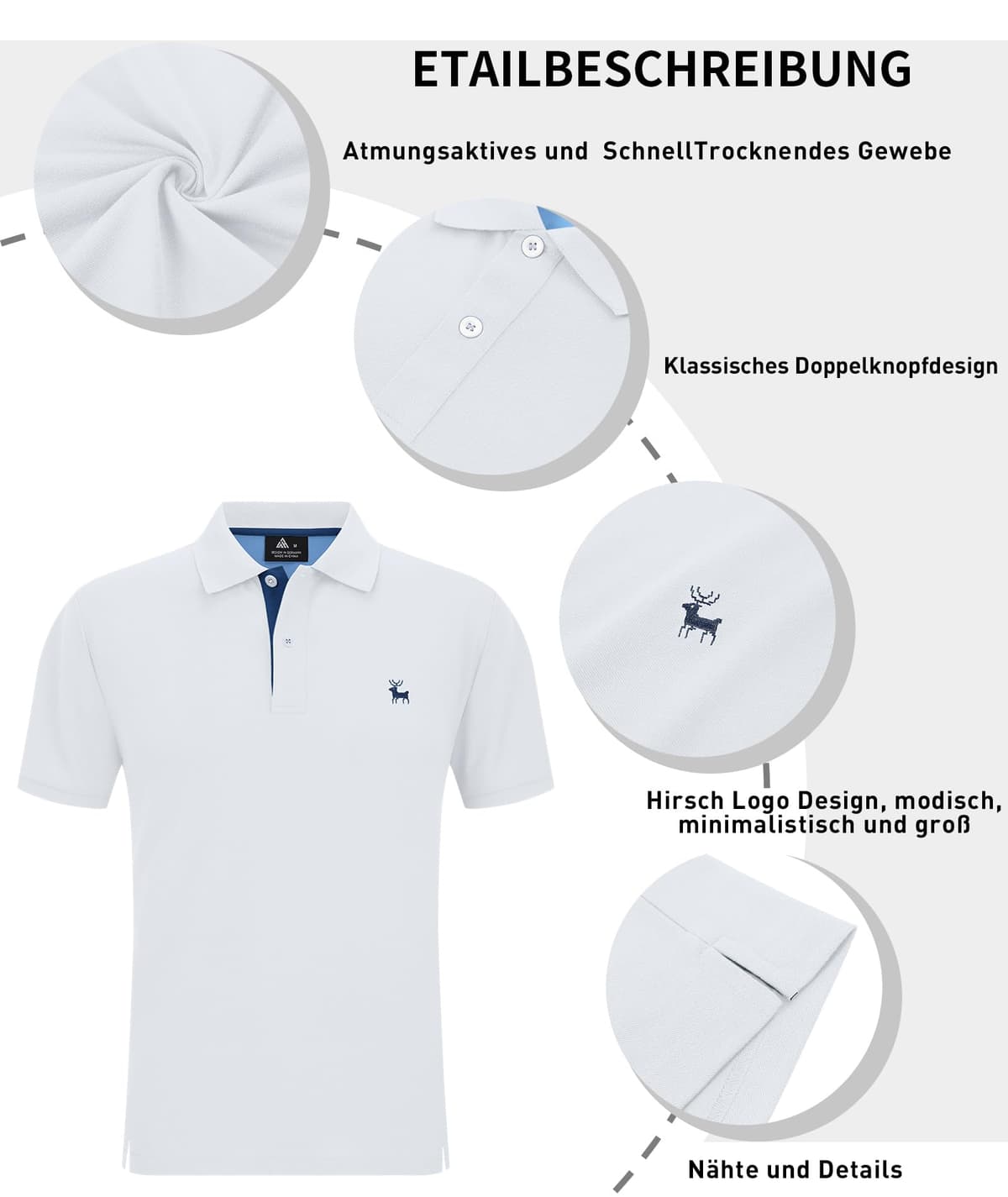 SwissWell Polo Manga Corta para Hombre Polo Shirt de Secado Rápido Polo de Golf Verano Outdoor Transpirable Camisetas — view 5