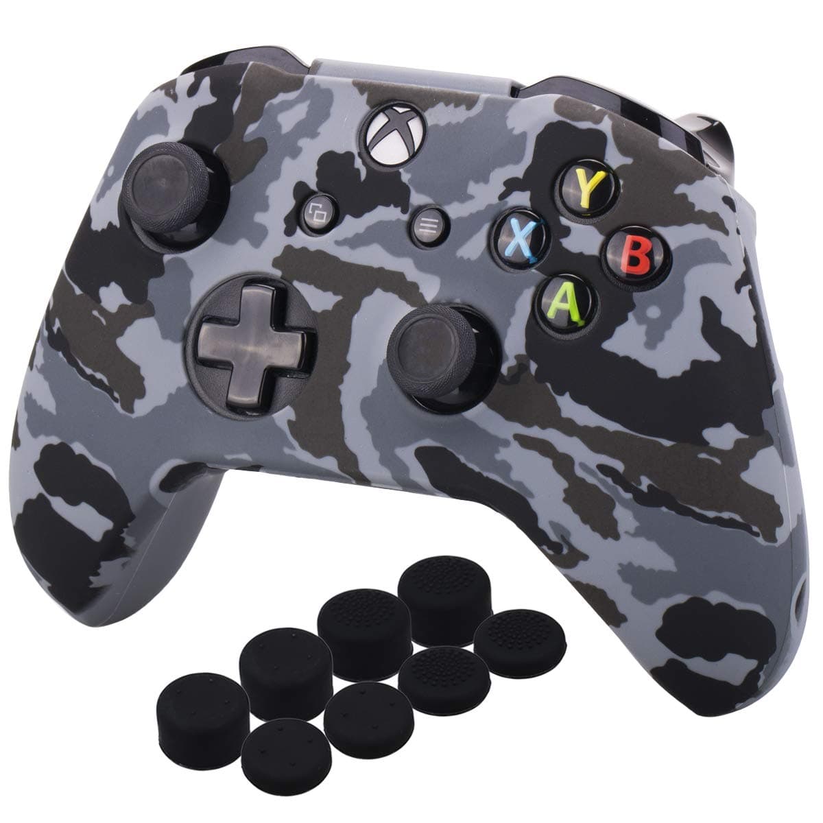 Yorha Impresión Caucho de Silicona Funda Skin Case Carcasas Piel para Xbox One S/X Mando Controller x 1 (Calavera comica) con Agarres para el Pulgar Thumb Grip Pro x 8 — view 21