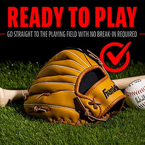 Franklin Sports Baseball and Softball Glove, Youth Baseball Gloves, Right Hand Throw, 10" — view 5