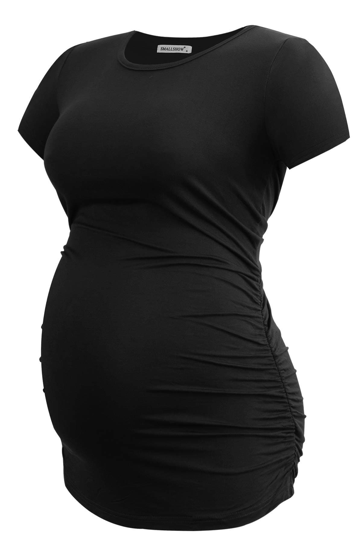 Smallshow Maternity Clothing Tops Side Ruched Pregnancy Clothes for Women 3-Pack — view 2