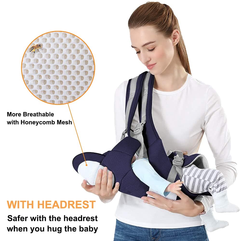 Azeekoom Mochila Portabebés Ergonómica con Asiento de Cadera, Multiposición Dorsal Ventral, Algodón Ligero y Transpirable para Bebés y Niños de 0-48meses (3.5 a 25 Kg) — view 2