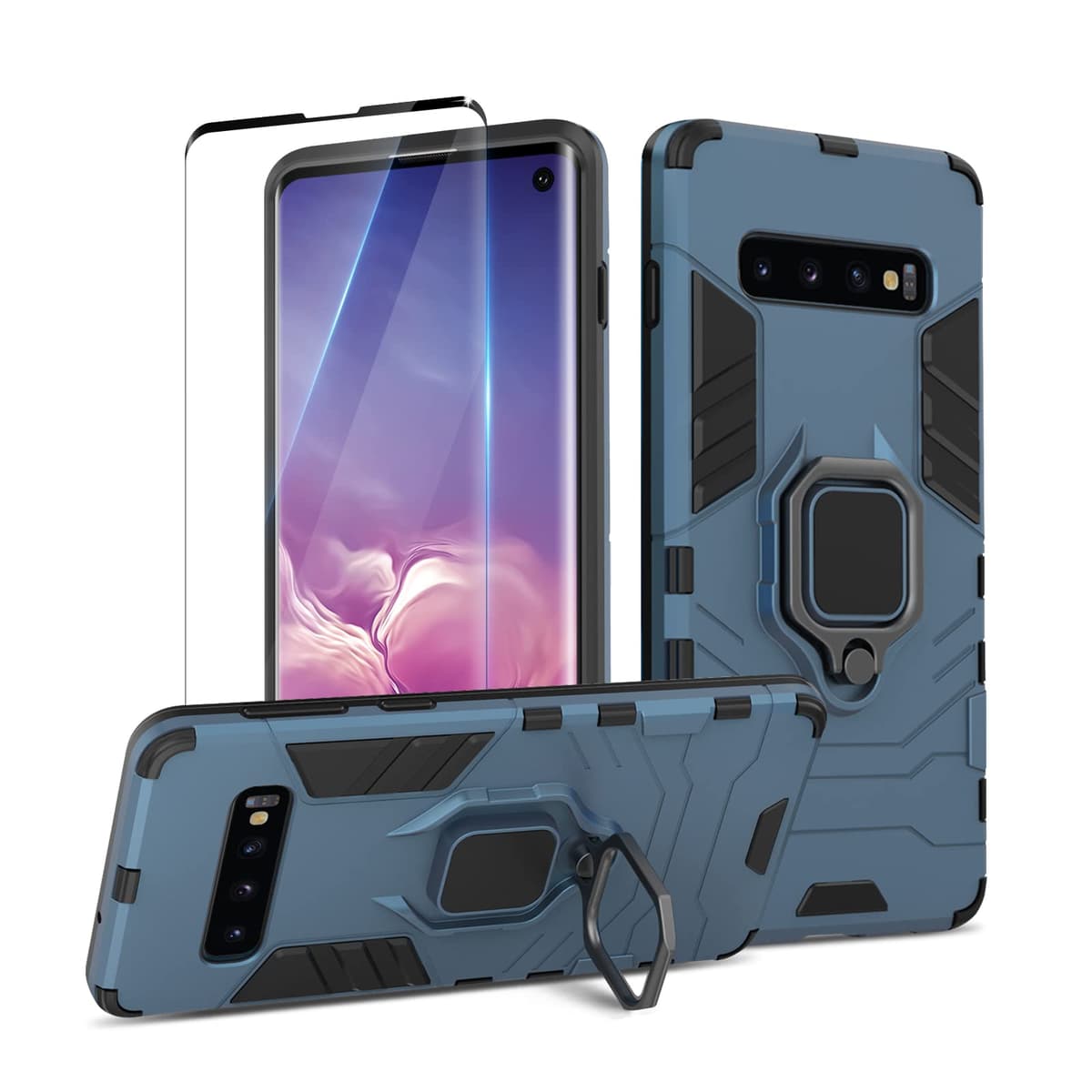 Funda para CMF Phone 2 Pro, Carcasa Antigolpes con Soporte anular metálico, Case Protectora de Grado Militar, Negro — view 527