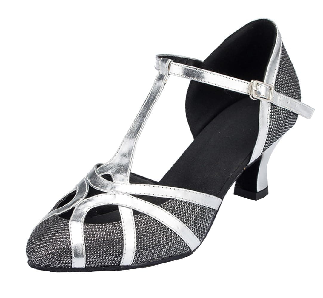 MGM-Joymod T-Starp - Zapatos de baile latino sintéticos con purpurina para mujer, para bodas, bailes de baile latino — view 7