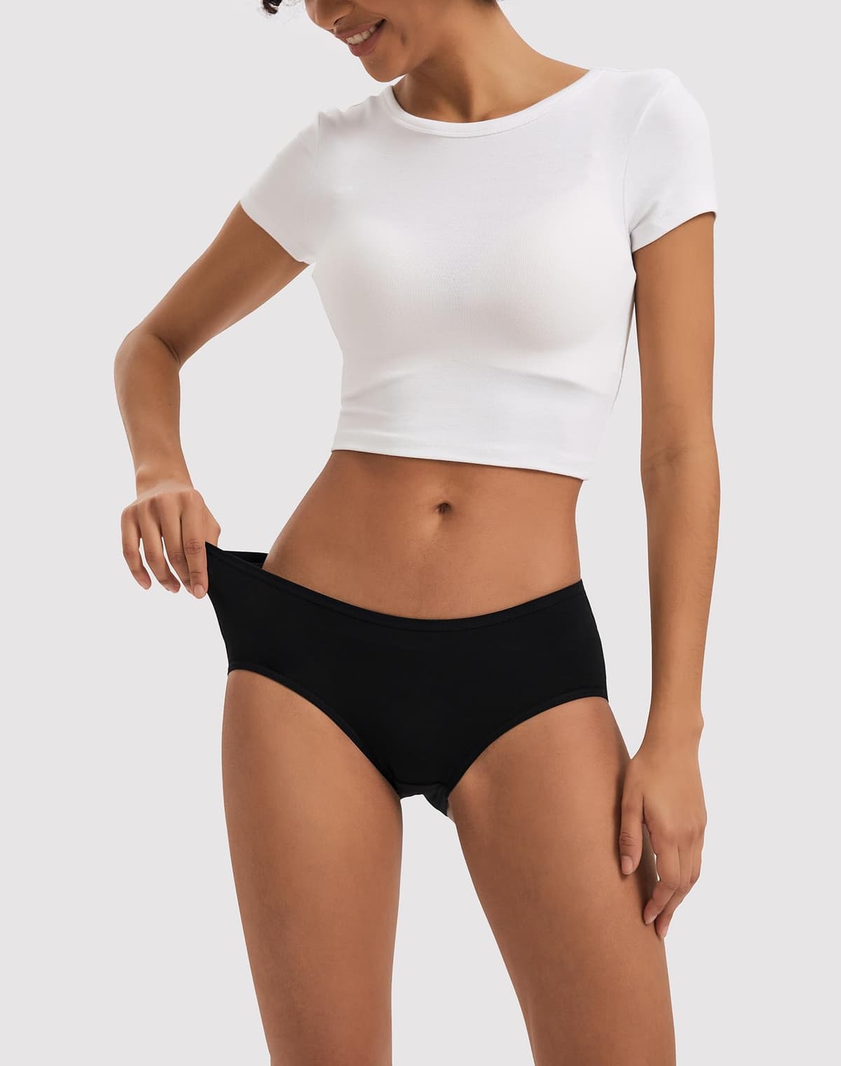 INNERSY Bragas Mujer Algodón Elástico Culotte Cintura Media Ropa Interior Cómodas y Suaves Pack de 6 — view 3