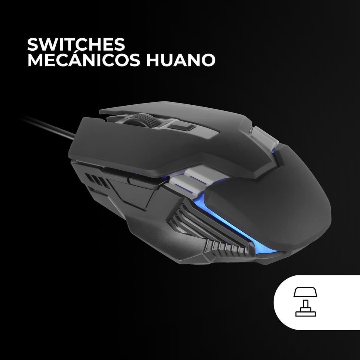 Mars Gaming MM024, Ratón Gaming RGB, Sensor Óptico 4000 dpi, Switches Mecánicos Huano, Iluminación RGB Flow, Ajuste On-The-Fly 1200/2400 / 3200/4000 dpi, Compatibilidad Multiplataforma, Negro — view 5