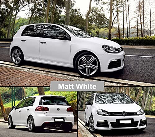 LZLRUN White Car Matte Vinyl Wrap Adhesive Film Decal Sheet 1ft x 5ft — view 4