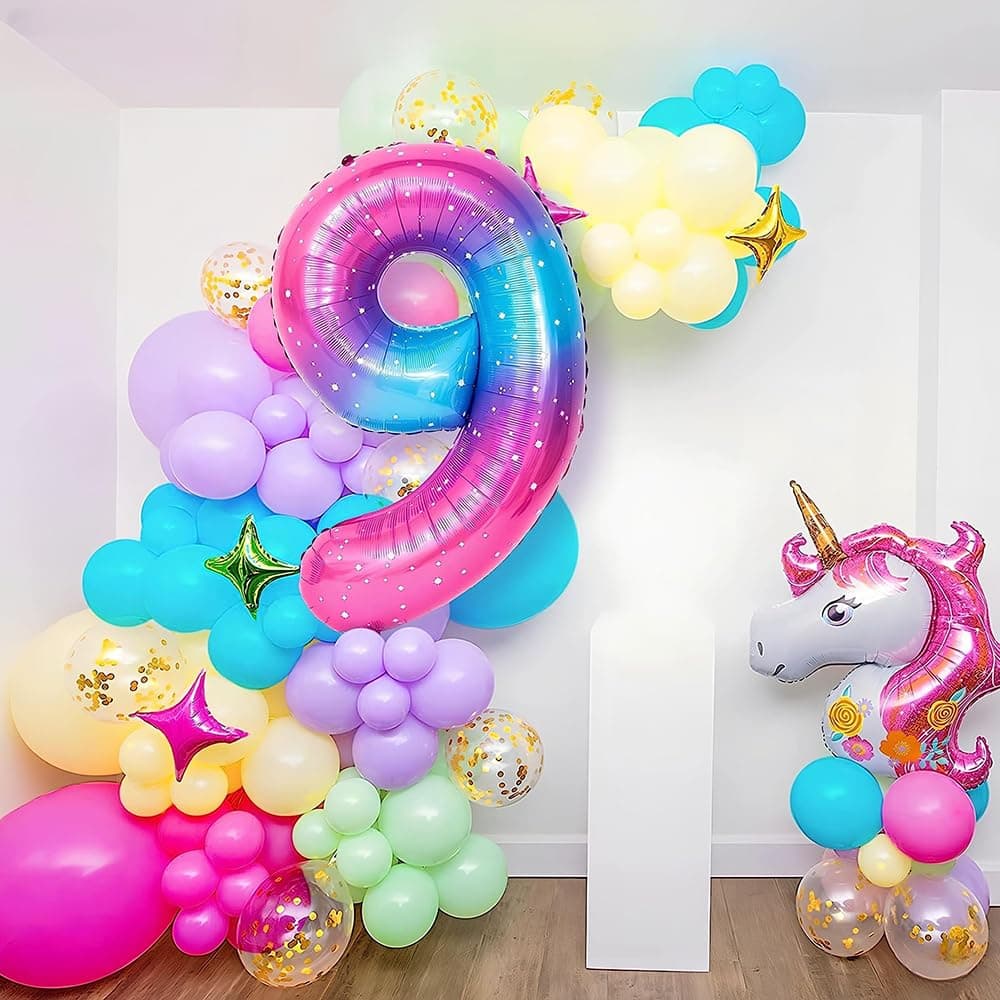 Foil Globo Número 5 Azul 40" (101cm), Inflable Helio o aire, Gigante Numeros 0-9, 10-19, 20-29, 30-100, Grande Globos Decoración para La Boda Aniversario y Cumpleaños Fiestas — view 267