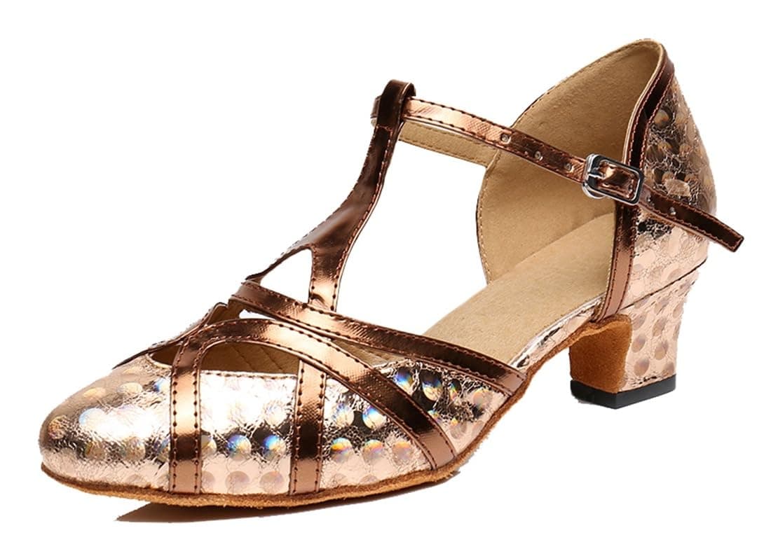 T-Starp - Zapatos de baile latino sintéticos con purpurina para mujer, para bodas, bailes de baile latino — view 9