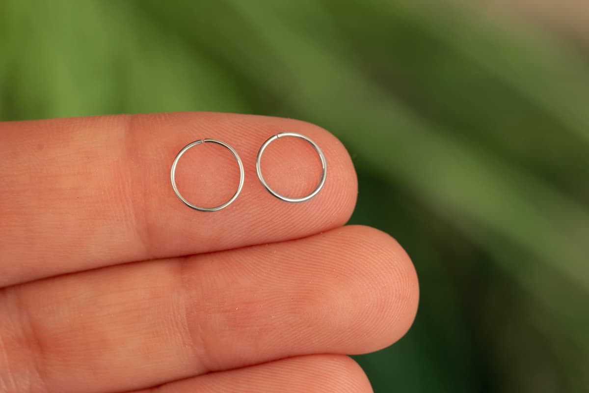 Small Cartilage Hoop Sterling Silver Huggie Hoop Earrings for Women Cartilage Nose Helix Tragus (Silver, 6mm 24 gauge / 1 pair) — view 5
