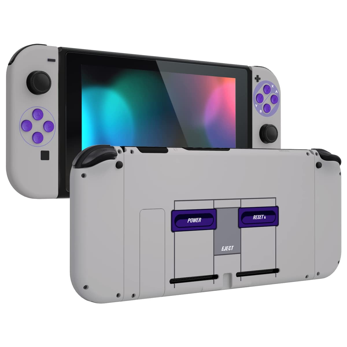 eXtremeRate Back Plate for Nintendo Switch Console, NS Joy con Handheld Controller Housing with Full Set Buttons, DIY Replacement Shell for Nintendo Switch - Chrome Gold — view 20