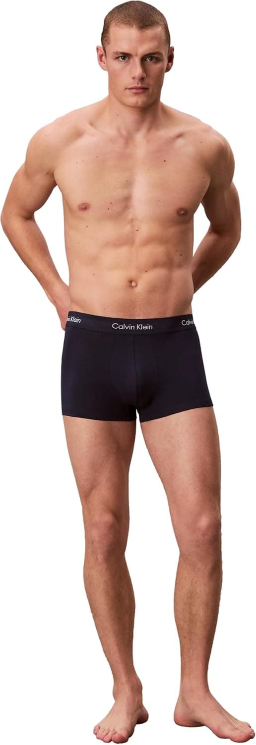 Calvin Klein Calzoncillos bóxer Hombre Pack de 3 Low Rise Trunks Ropa Interior L Multicolor (Black/Blueshadow/Cobaltwater Dtm Wb) — view 4