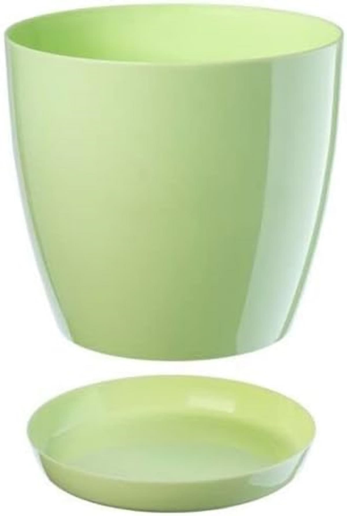 B2C Plant Pot Flower 20 Colours 9 sizes Gloss Plastic Plant Pots Planter Saucer Tray Deco (23 cm/ 9 inch, Red) — view 5
