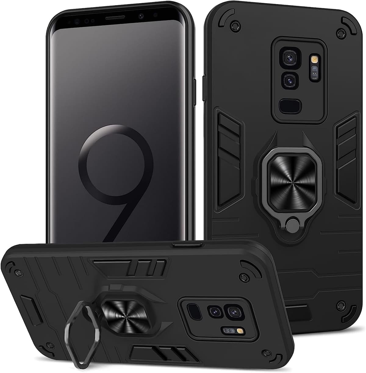 Funda para CMF Phone 2 Pro, Carcasa Antigolpes con Soporte anular metálico, Case Protectora de Grado Militar, Negro — view 105