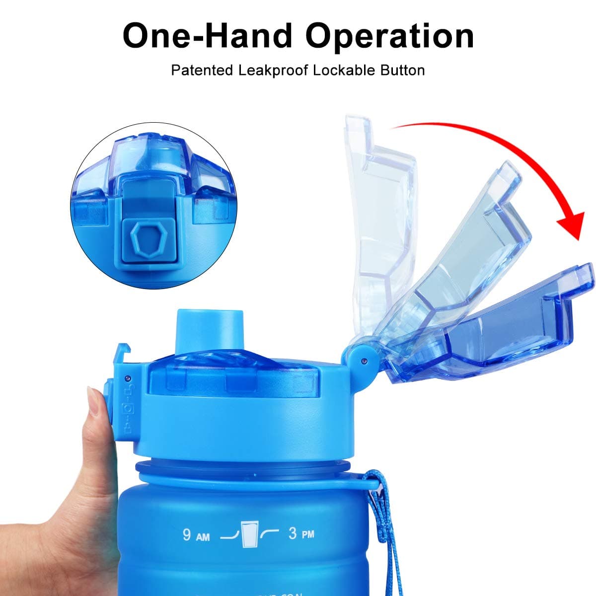 ZOUNICH Botella Agua Deporte, Botella Agua Niños sin BPA Reutilizable Plástico Tritan - 500 ml / 700 ml / 1 l, Cantimploras para Te con Filtro, para Infantil, Gimnasio, Bicicleta — view 4