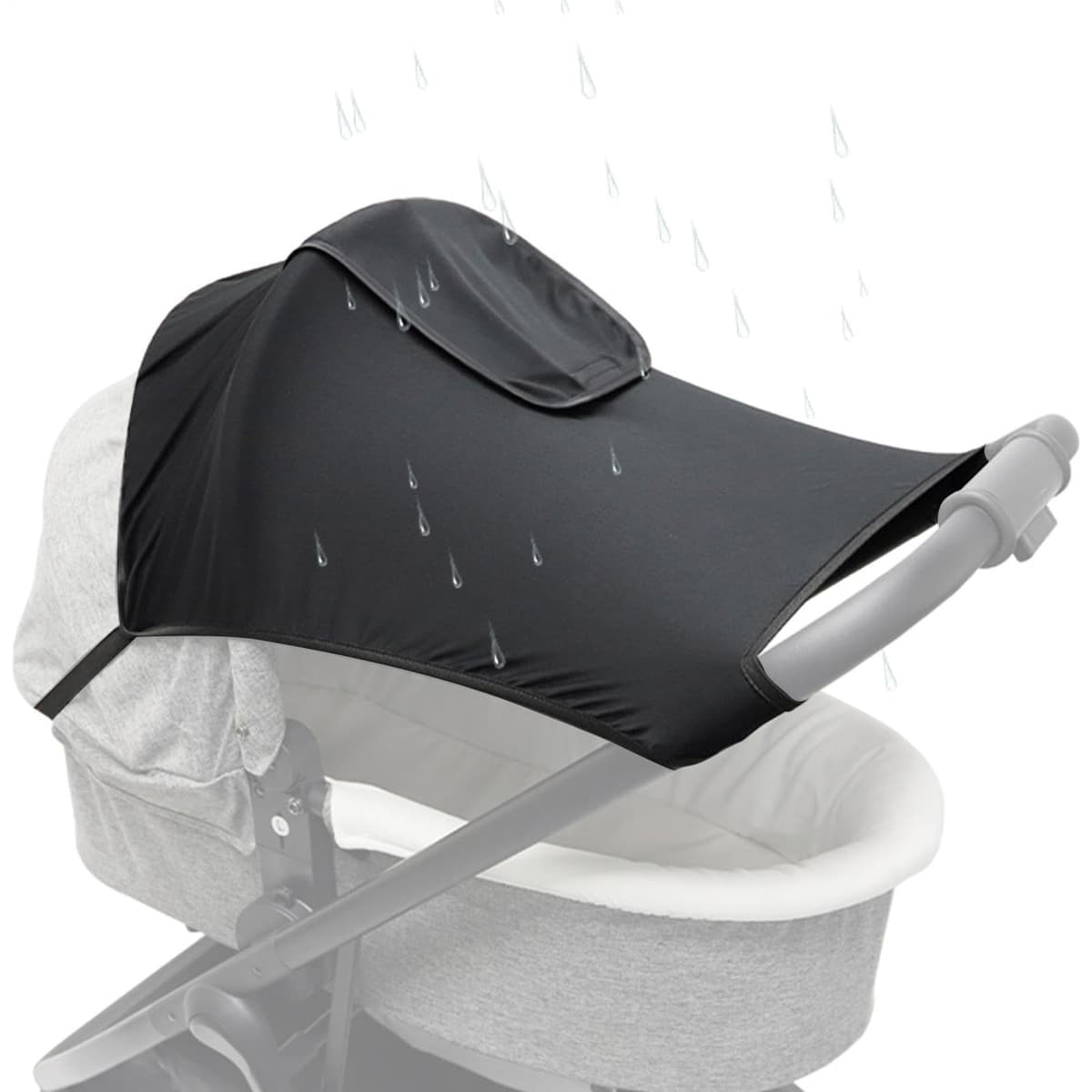 Stroller Cover for Sun - Breathable Hot Weather Net, Foldable Adjustable Shade, UV Protective Universal Cotton Canopy, Naptime Shielding Mesh - for Beach Trip Park Jogging Outing