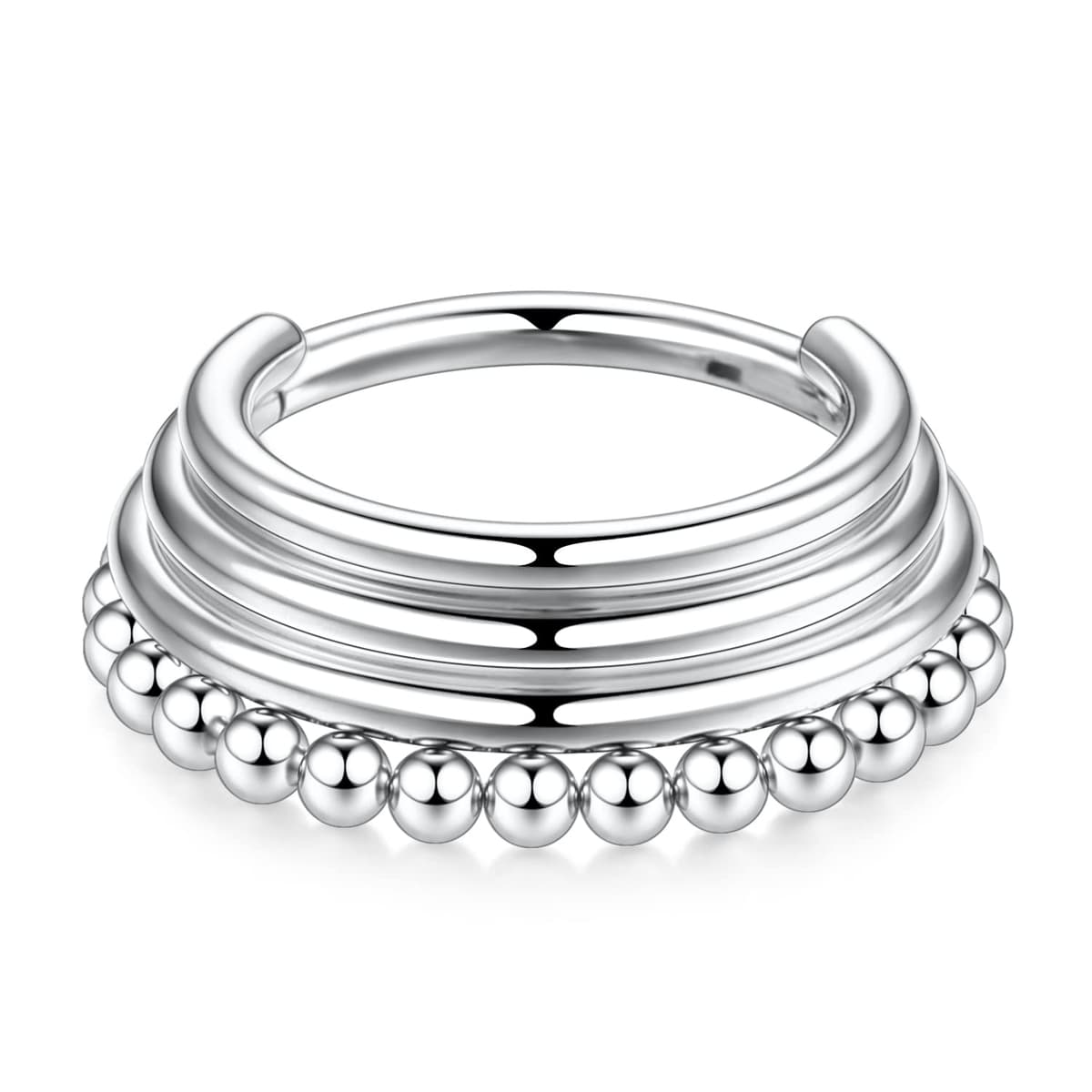 hengkaixuan 16G Septum Nose Rings Hoop Daith Earrings Surgical Steel Septum Clicker Ring Hirned Segment Seamless Clicker Ring Conch Hoop Ring Unisex Earrings Hoop Daith Piercing Jewellery — view 23