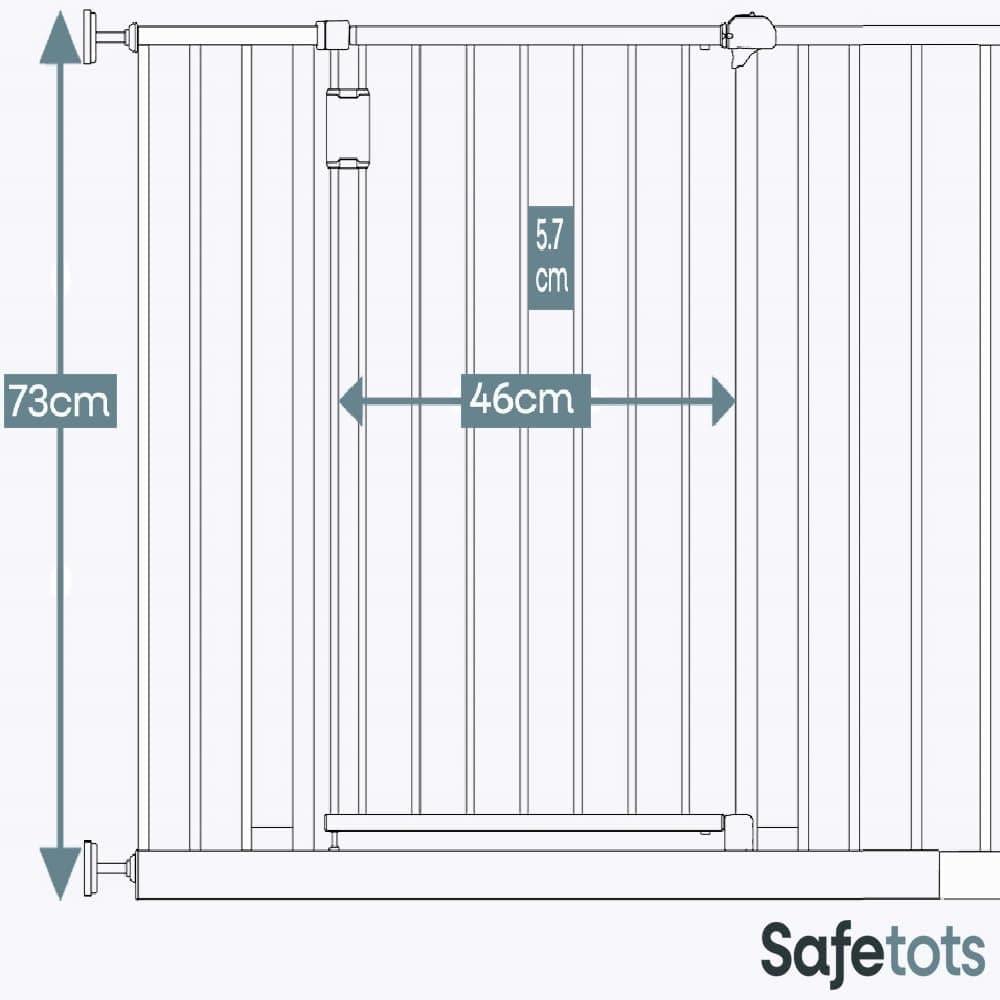 Safetots Extra Wide Hallway Gate, 122cm - 128cm, Matt Grey, Pressure Fit Baby Gate, Safety Barrier for Hallways and Wide Spaces, Easy Installation — view 3