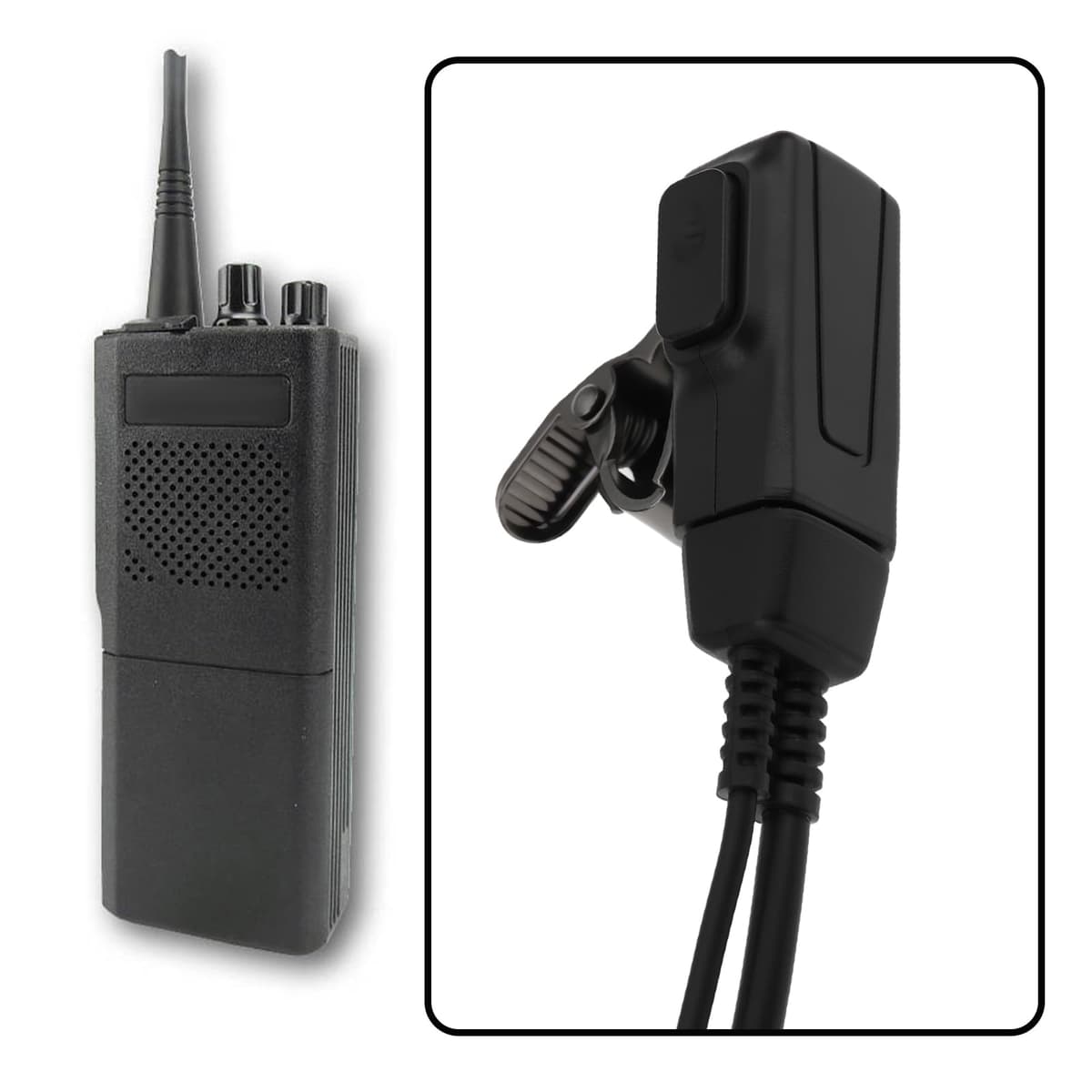 SG Store Auriculares de Radio Bidireccionales Ocultos con Micrófono Y Botón PTT RS-Acc-M1 Compatible con Motorola GP300 CP040 DP1400 XTN XTNI Y XT460. — view 2