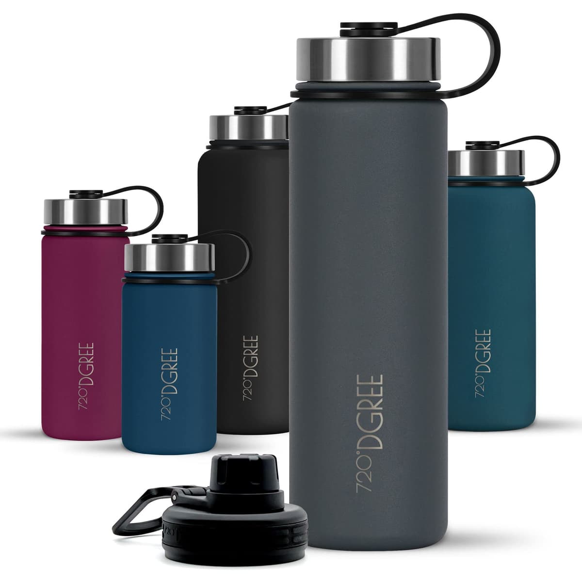 720°DGREE Botella Agua Termo Acero Inoxidable “noLimit“ – 410ml, 530ml, 710ml, 950ml, 1200ml - Sin BPA Free, Antigoteo y Prueba de Fugas - Frasco térmico, Cantimplora Aislada +Cubierta Deportes Gratis — view 19