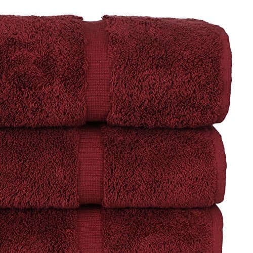Chakir Turkish Linens 100% Cotton Premium Turkish Towels for Bathroom | 27'' x 54'' (4-Piece Bath Towels - Cranberry) — view 4